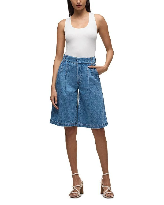 Hudson Denim Pleated Bermuda Shorts 2