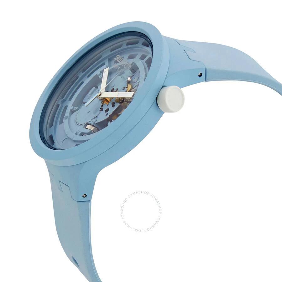 Swatch C- Blue Quartz Transparent Dial Unisex Watch SB03N100 2