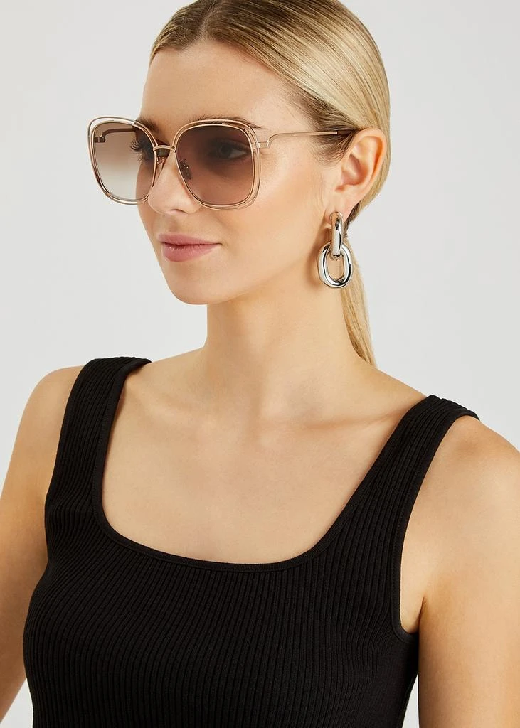 Chloé Carlina rose gold-tone oversized sunglasses 4