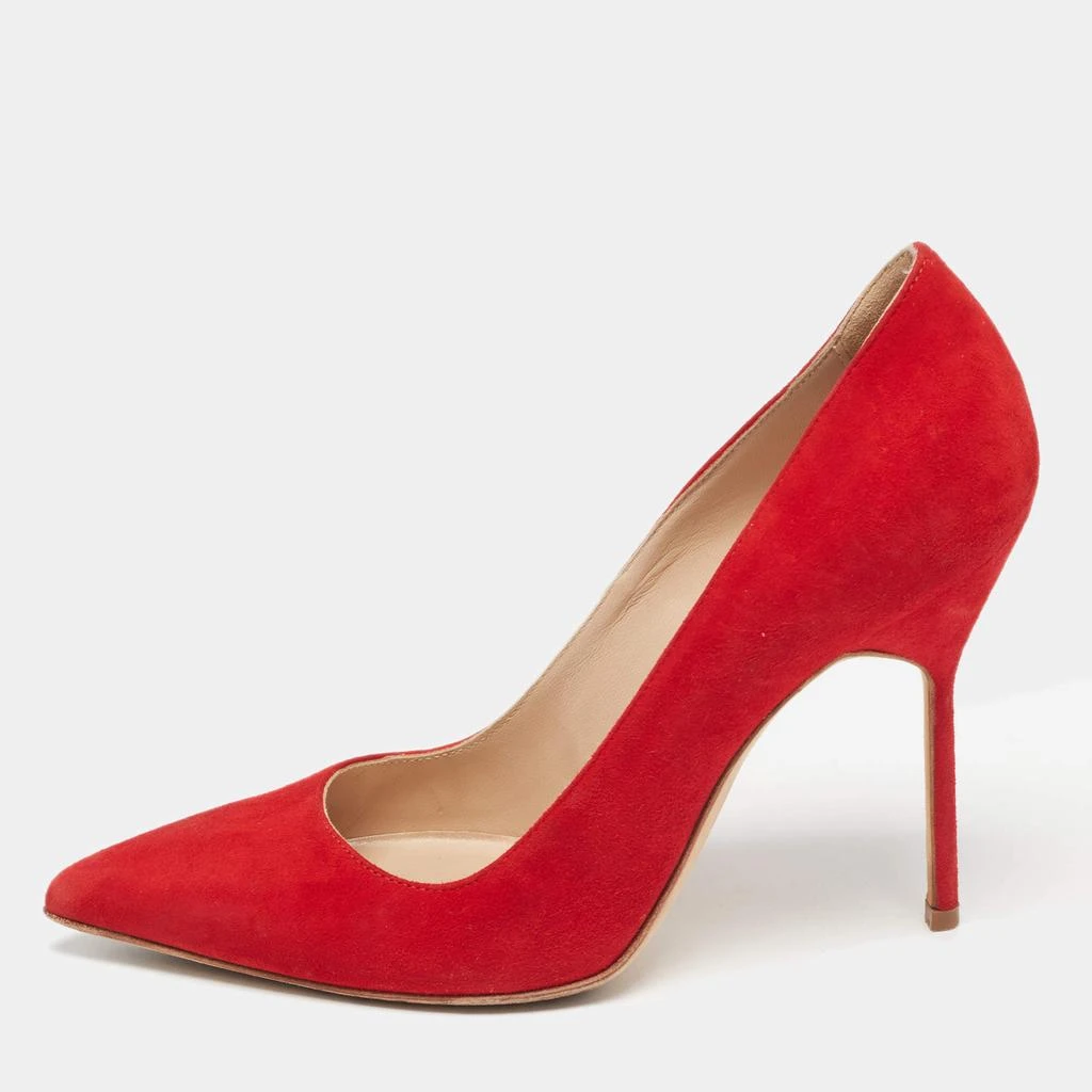 Manolo Blahnik Manolo Blahnik Red Suede BB Pumps Size 36.5 1