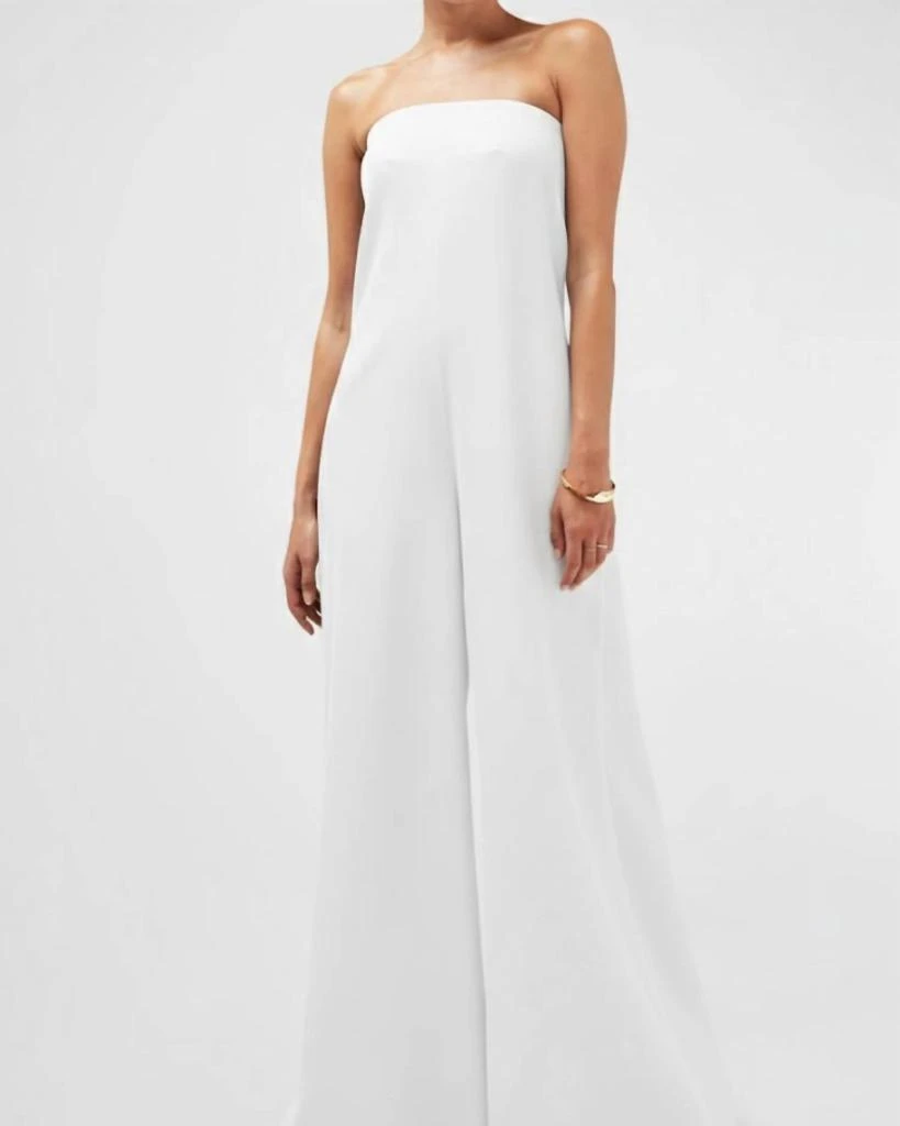 Careste Careste - Erika Strapless Wide-leg Wool Jumpsuit