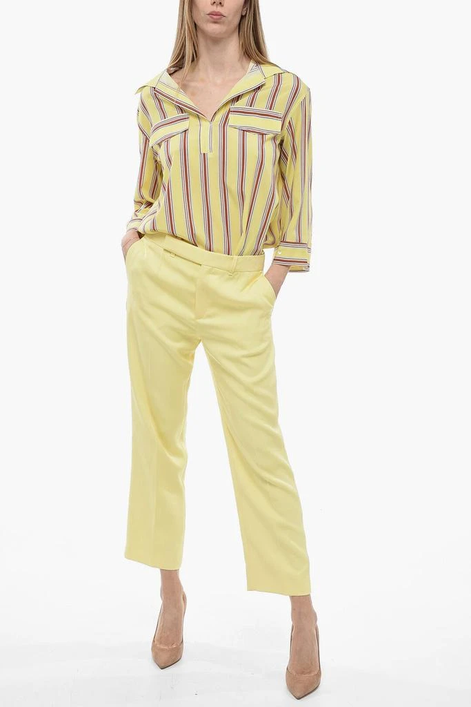 Chloé Chloe Silk High-waisted Pants with Pleats 4