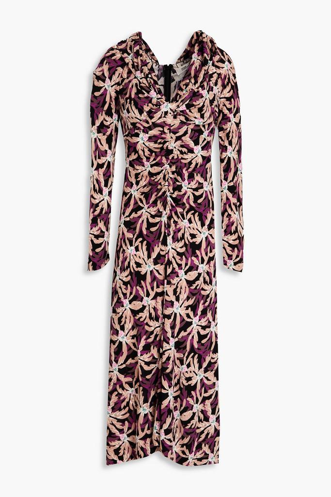Diane von Furstenberg Sylviana ruched floral-print jersey midi dress