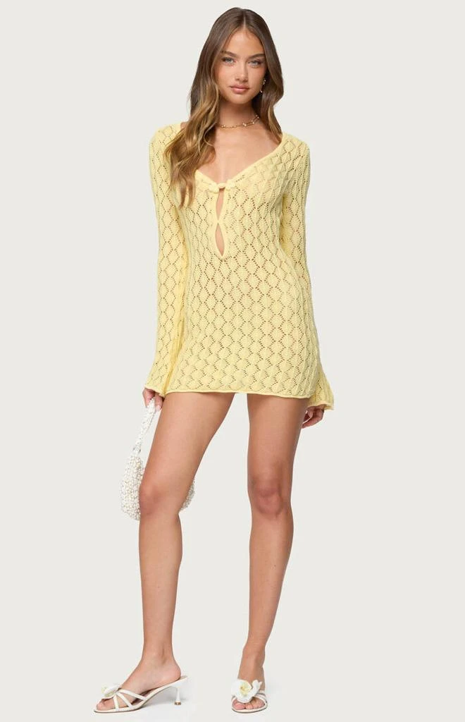 Edikted Brie Cut Out Crochet Mini Dress 5