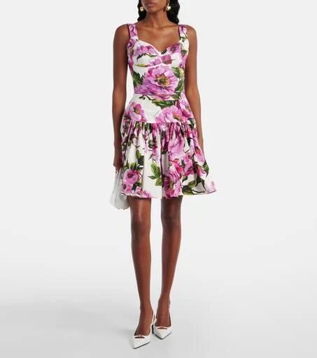 Dolce & Gabbana Floral cotton-blend bustier 2