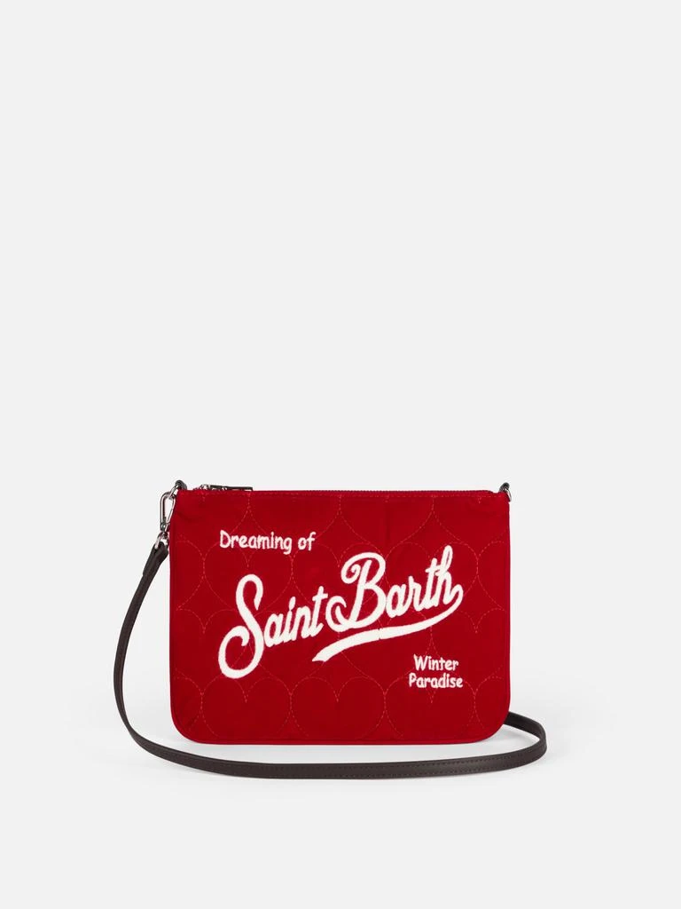 Mc2 Saint Barth Velvet Heart Quilt Parisienne Sherpa Cross-body Pouch Bag 1