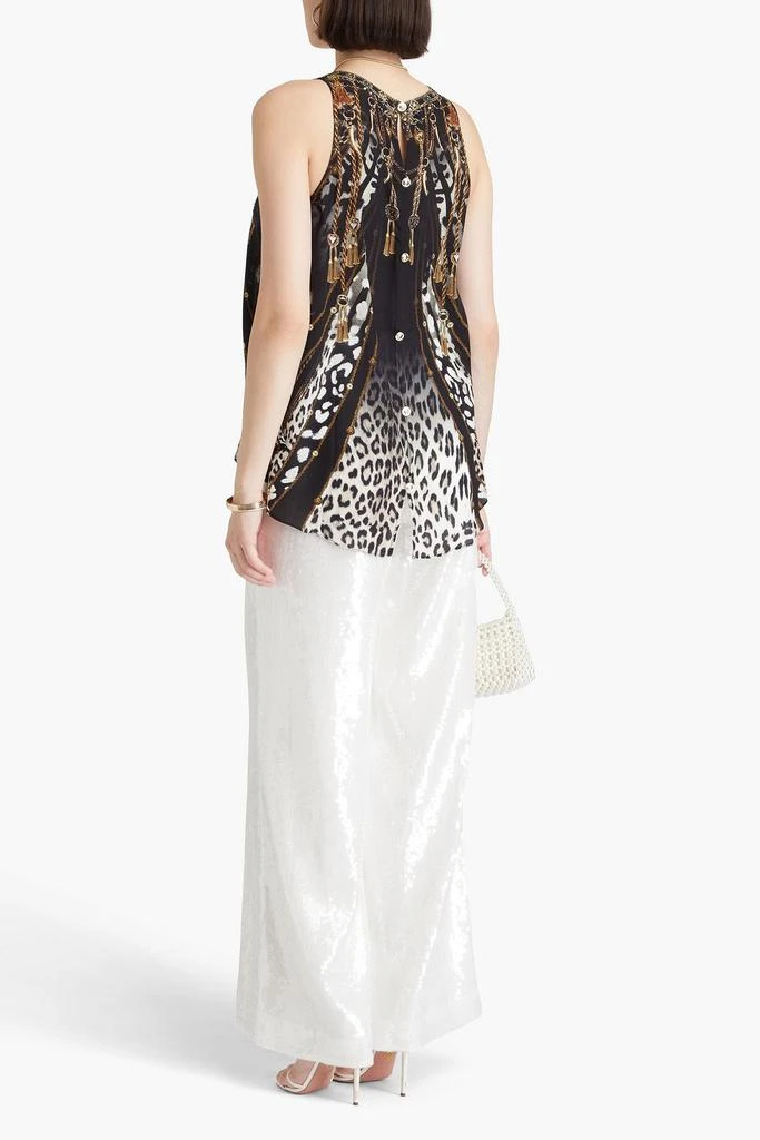 CAMILLA Crystal-embellished printed silk-chiffon top 3