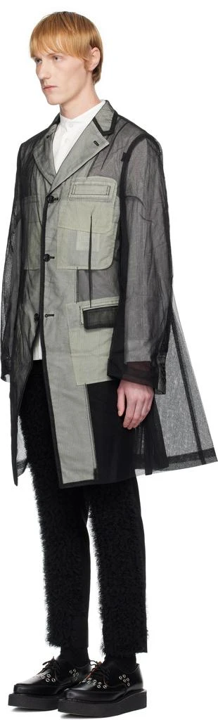 Comme des Garcons Black Nylon Tulle Long Blazer 4