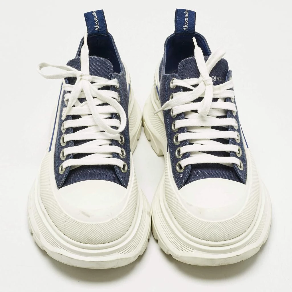 Alexander McQueen Light Blue Canvas and White Rubber Sneakers Women main image 2
