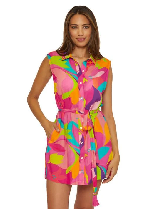 Shop Turk Lilleth Abstract Swim Cover Up Shirtdress on Sale at