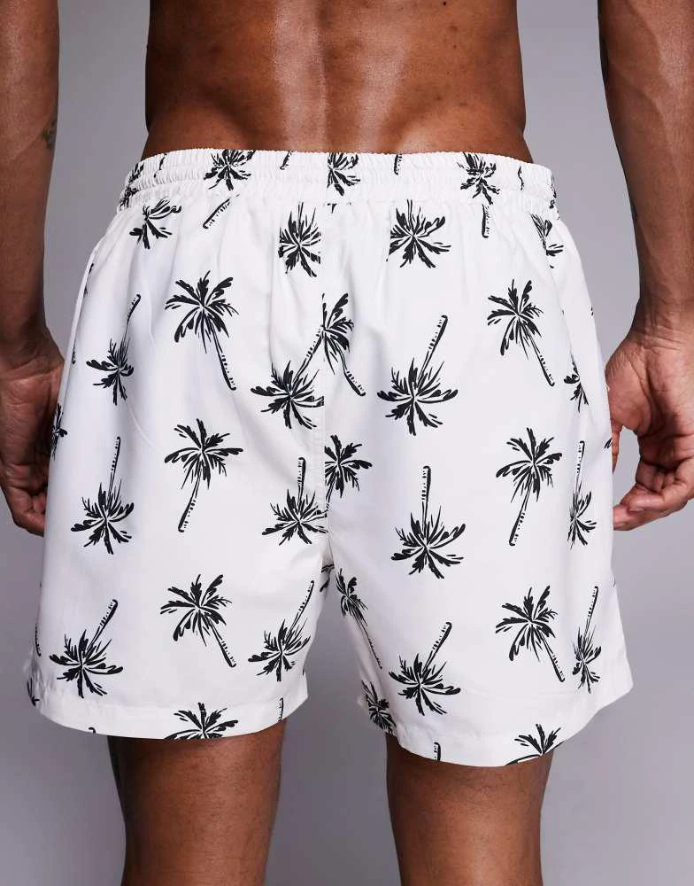 South Beach South Beach palm print swimshort in ecru 4