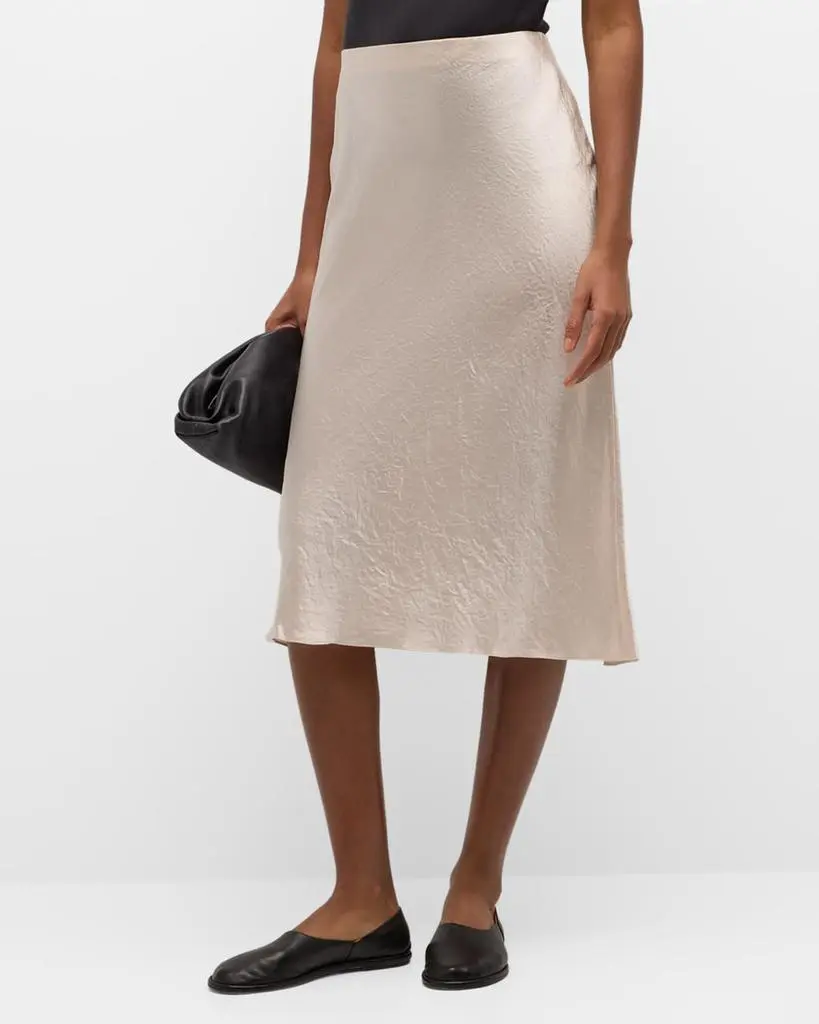 Vince Satin Slip Midi Skirt 4