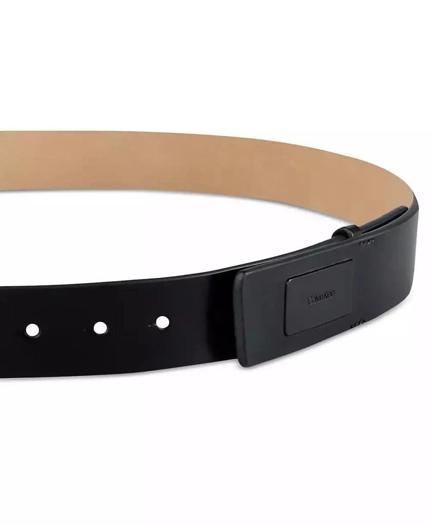 Calvin Klein Men's Ultra-Modern Inlaid Plaque-Buckle Logo Belt 3