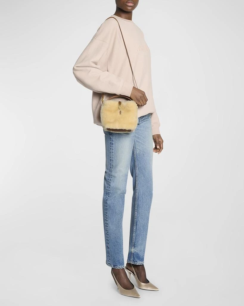 Yves Saint Laurent Le 37 Mini YSL Bucket Bag in Lamb Shearling Fur 3