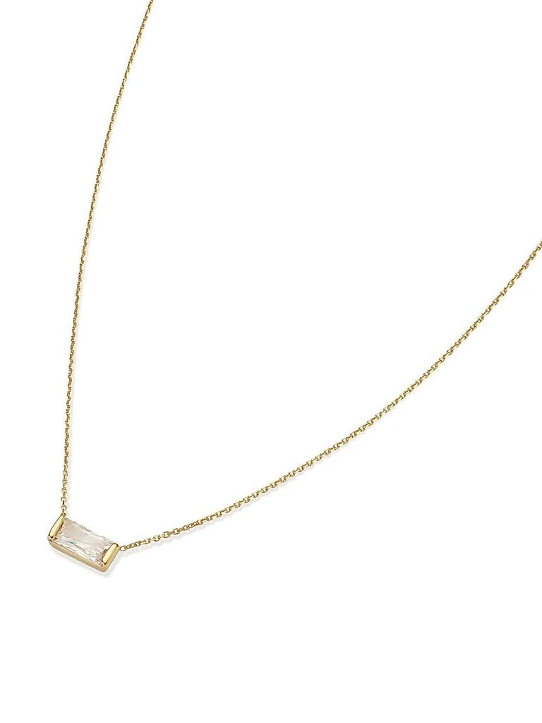 Oradina 14K Yellow Gold Fresco Baguette Bold Pendant Necklace 3