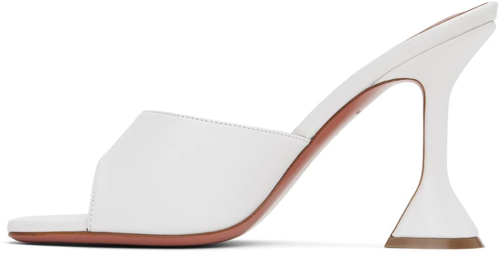 Amina Muaddi White Lupita Slipper Heeled Sandals 3