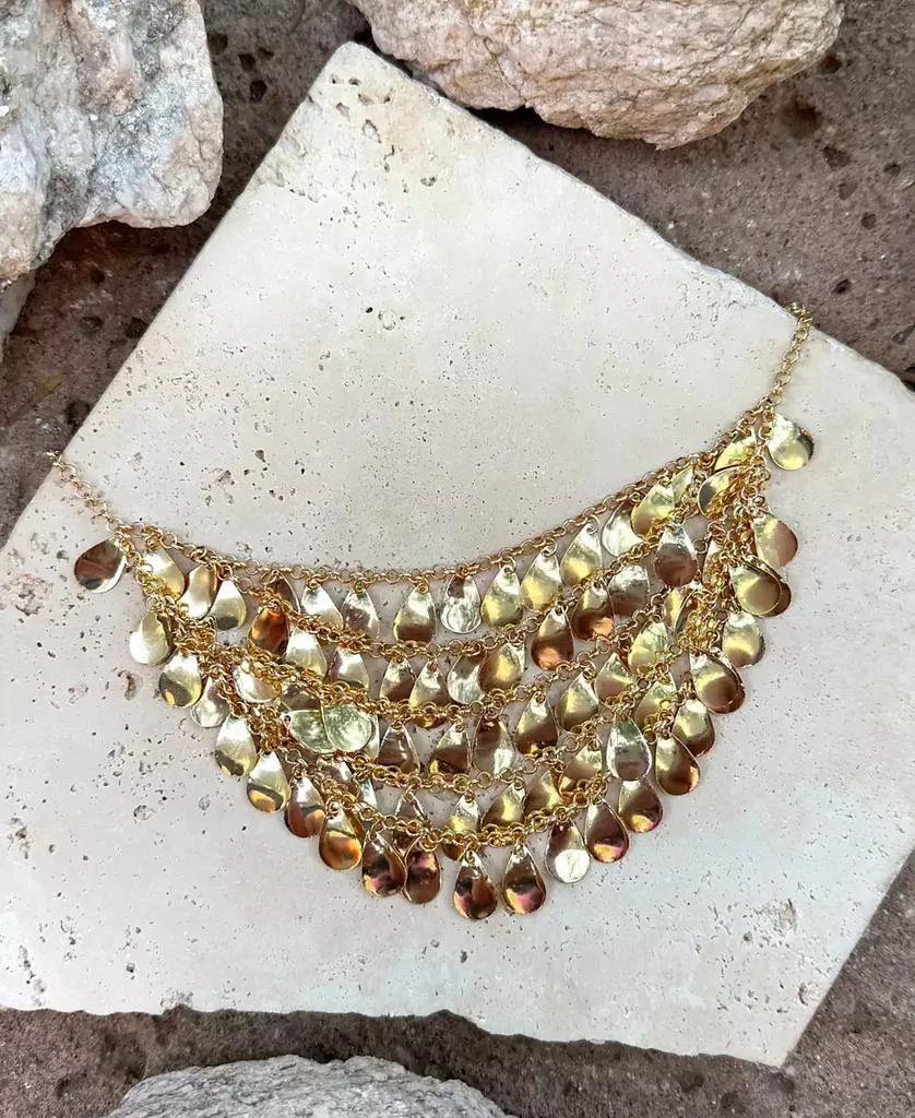 ADORNIA Gold Droplet Bib Necklace 3