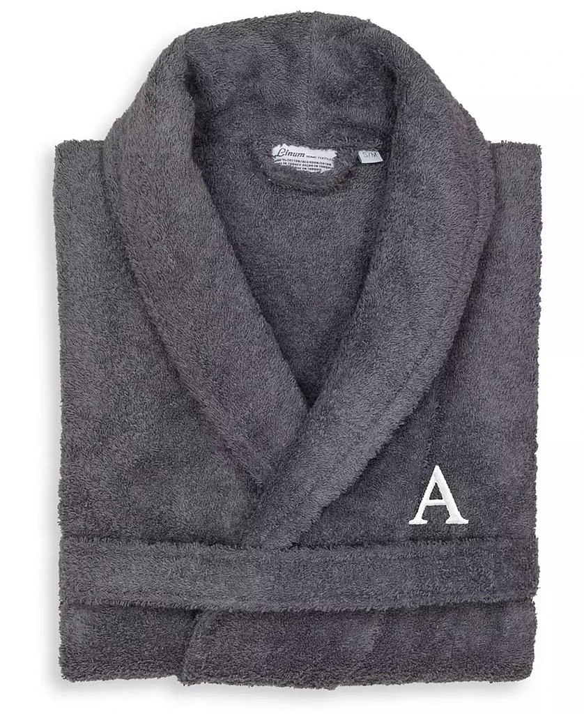 Linum Home Textiles 100% Turkish Cotton Personalized Terry Bath Robe - Gray 2