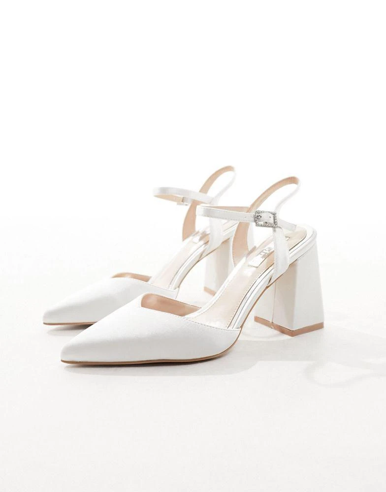 Be Mine Be Mine Bridal Frankie embellished heeled shoes in ivory satin 2