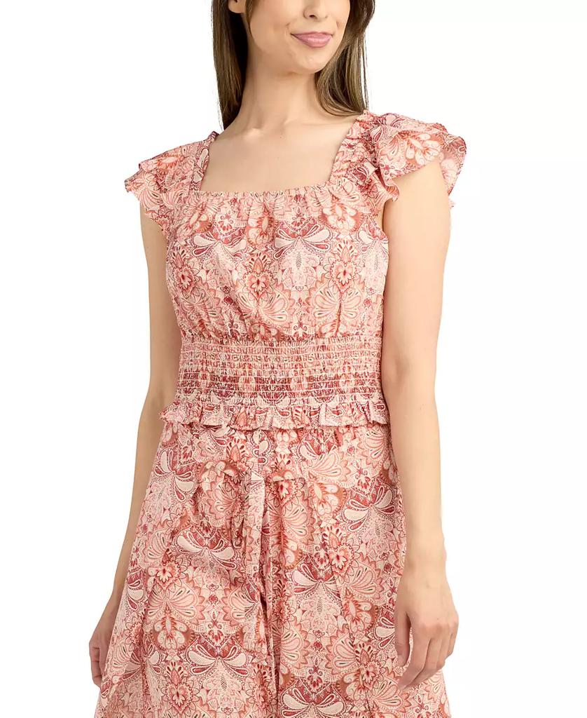 BCX Juniors' Flutter-Sleeve Smocked Top