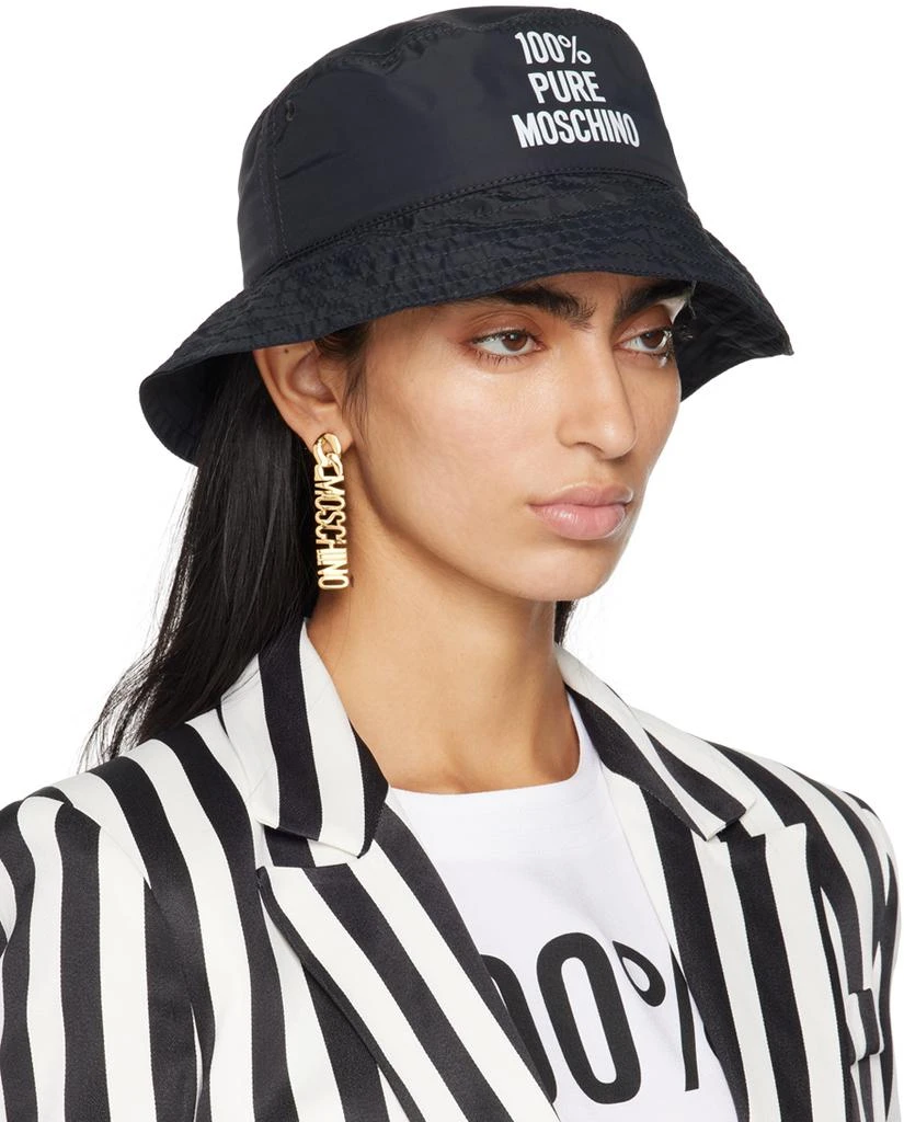 Moschino Black '100% Pure Moschino' Nylon Bucket Hat 2