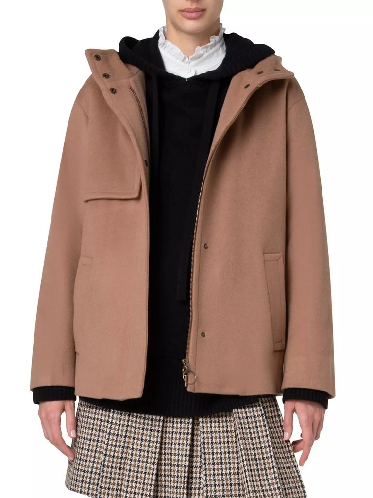 Akris Hooded Wool-Blend Coat 3