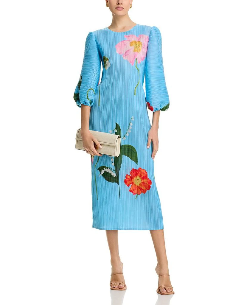 Nancy Yang Crinkled Puff Sleeve Dress 3