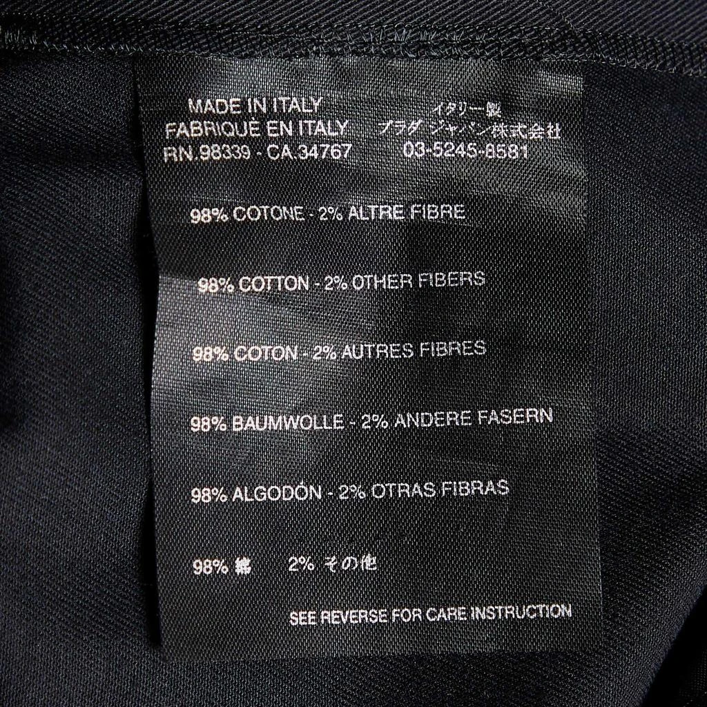 Prada Prada Navy Blue Cotton Frayed Waist Detail Pants M 5