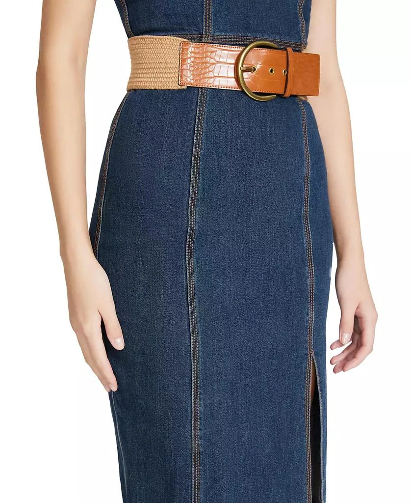 Steve Madden Women's Croc-Embossed Stretch Belt 4