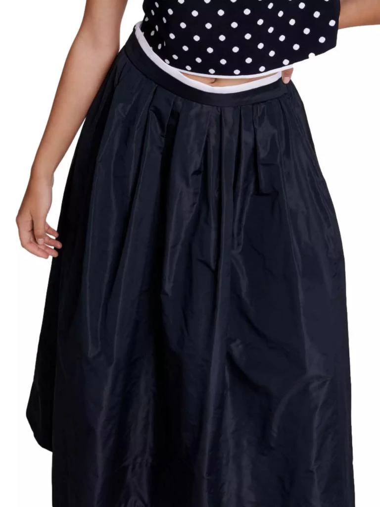 Maje Long Skirt with Contrast Waistband 6