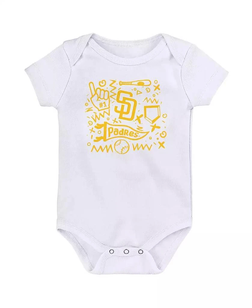 Outerstuff Newborn San Diego Padres Batter Up Bodysuit 3-Pack 4