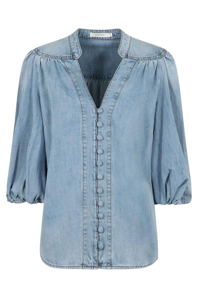 Zimmermann Zimmermann Lucky Denim Blouse from Cettire