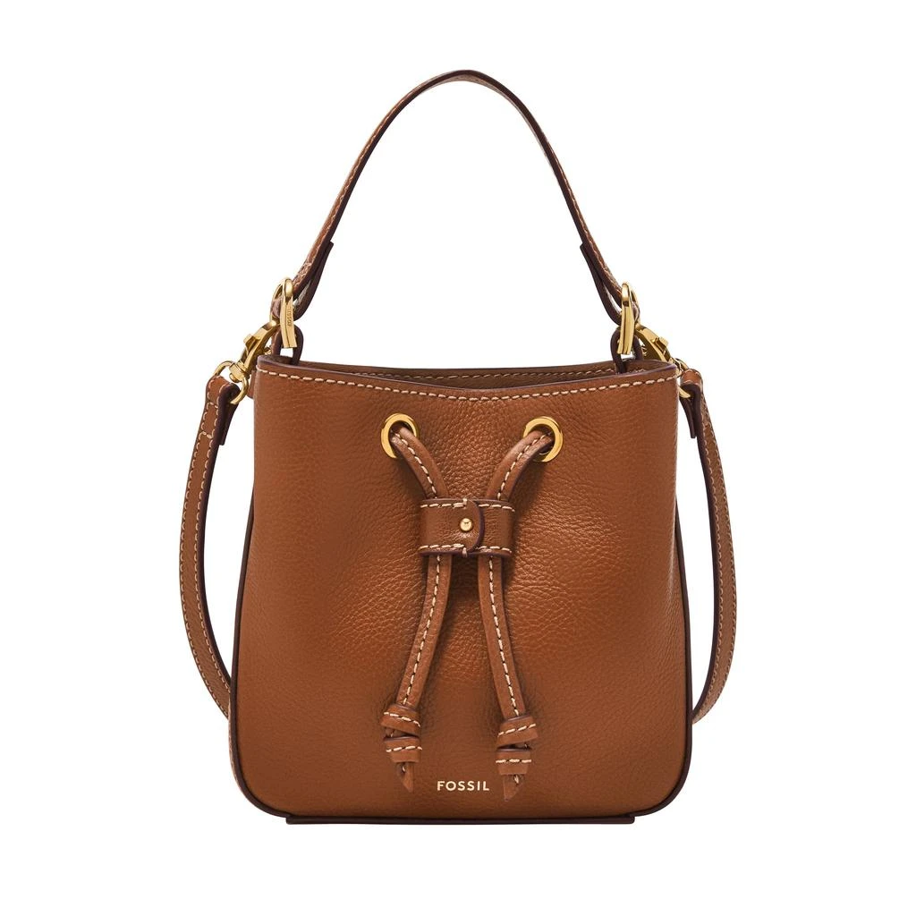 Fossil Women's Tessa LiteHide Leather Small Bucket Crossbody 1