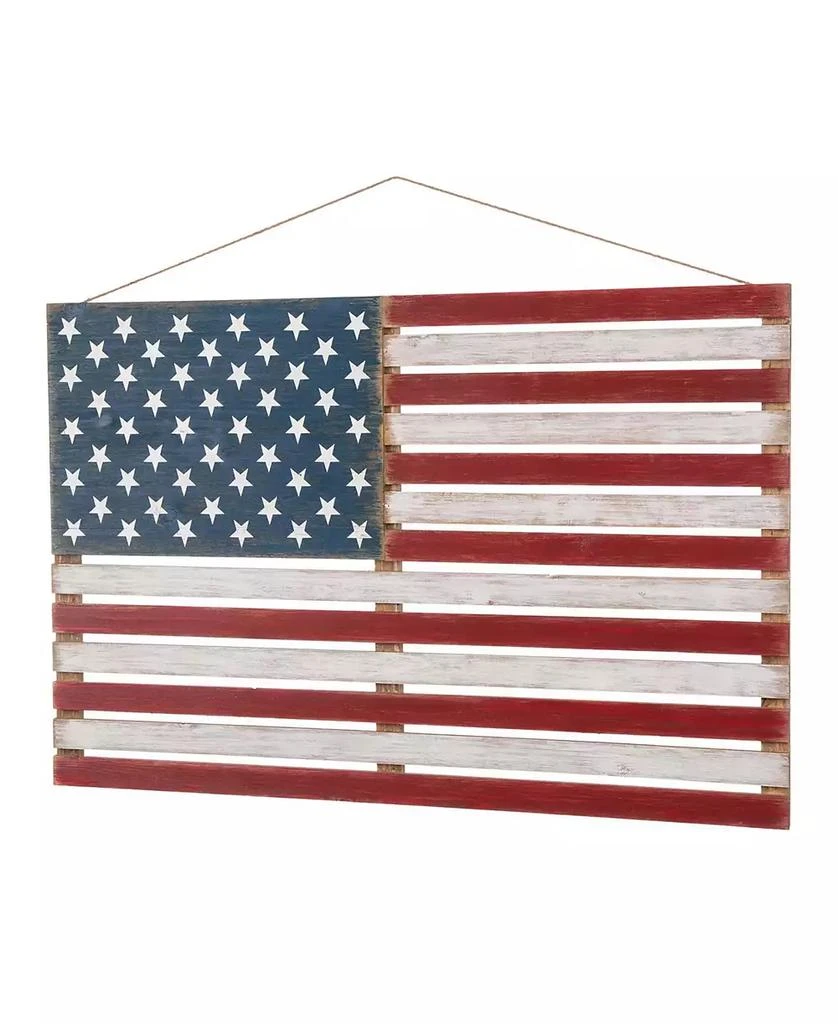 Glitzhome 41.93"L Wooden Patriotic National Flag Wall Decor 2