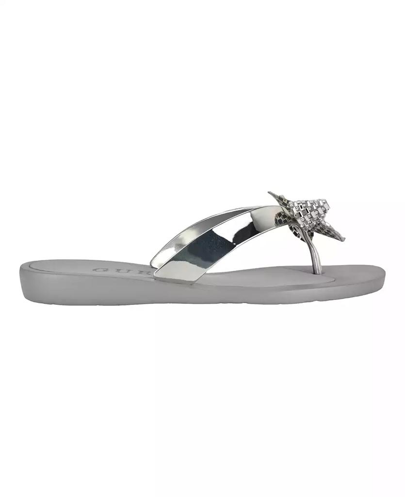 GUESS Women's Tata EVA Sparkle Bow Flip Flop Sandals