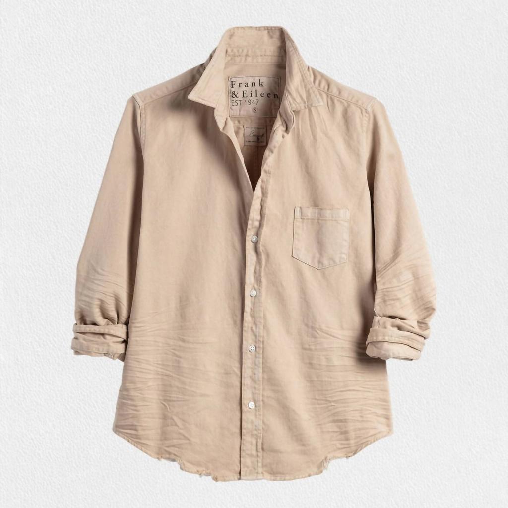 Frank & Eileen Women's Barry Button Up Shirt In Sand Color Indigo