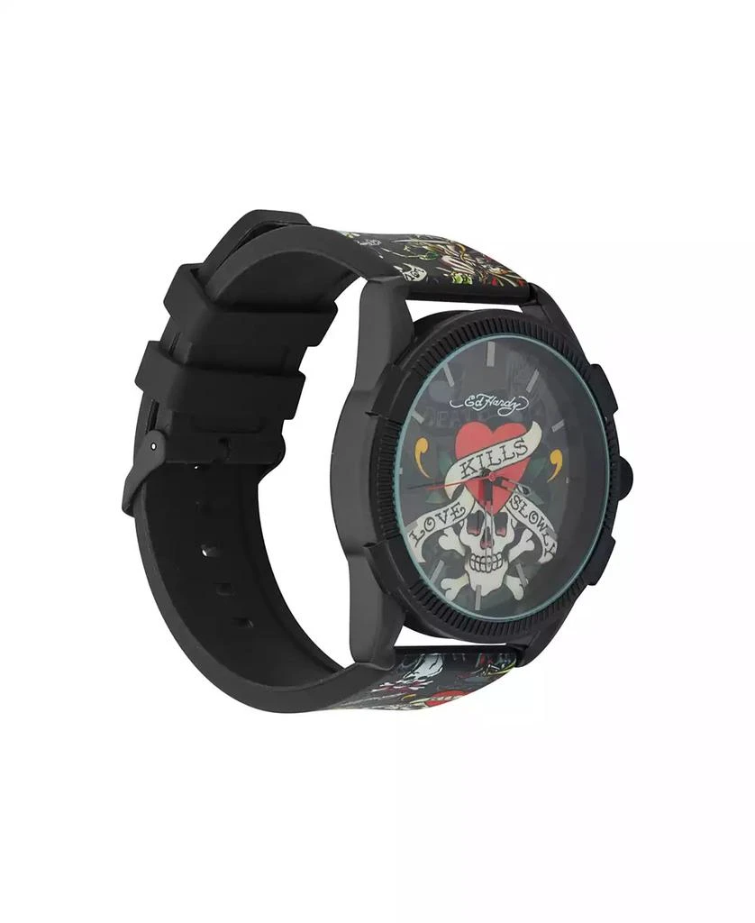Ed Hardy Men
s Matte Black Silicone Strap Analog Watch 2