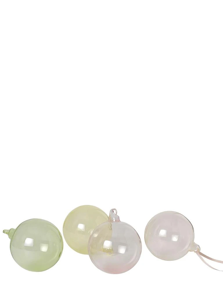 Ferm Living Set Of 4 Mixed Dark Glass Baubles 1