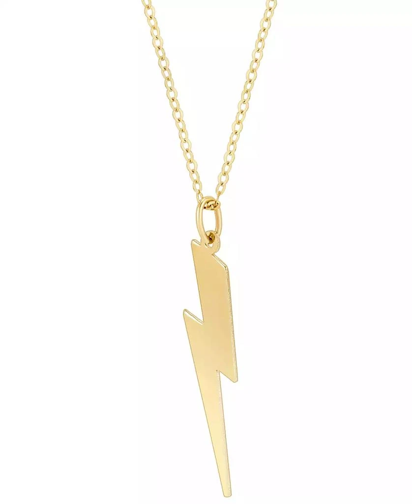 Italian Gold Lightning Bolt 18" Pendant Necklace in 10k Gold 3