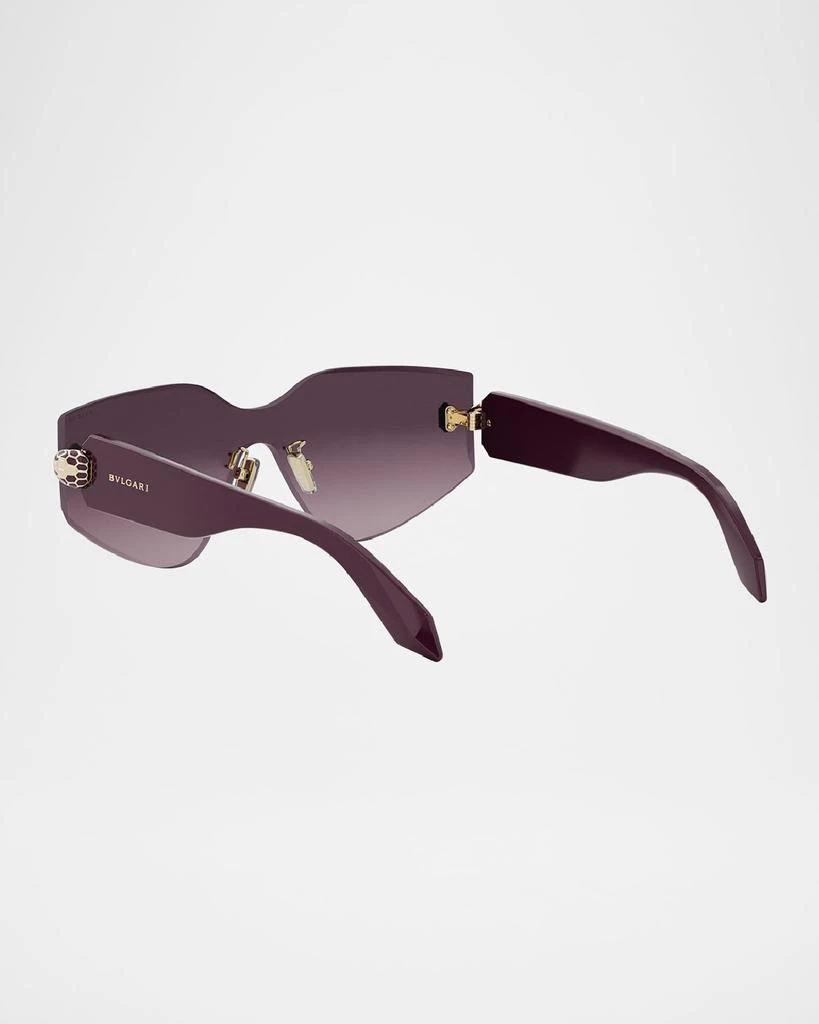 BVLGARI Serpenti Rimless Metal & Nylon Shield Sunglasses 2
