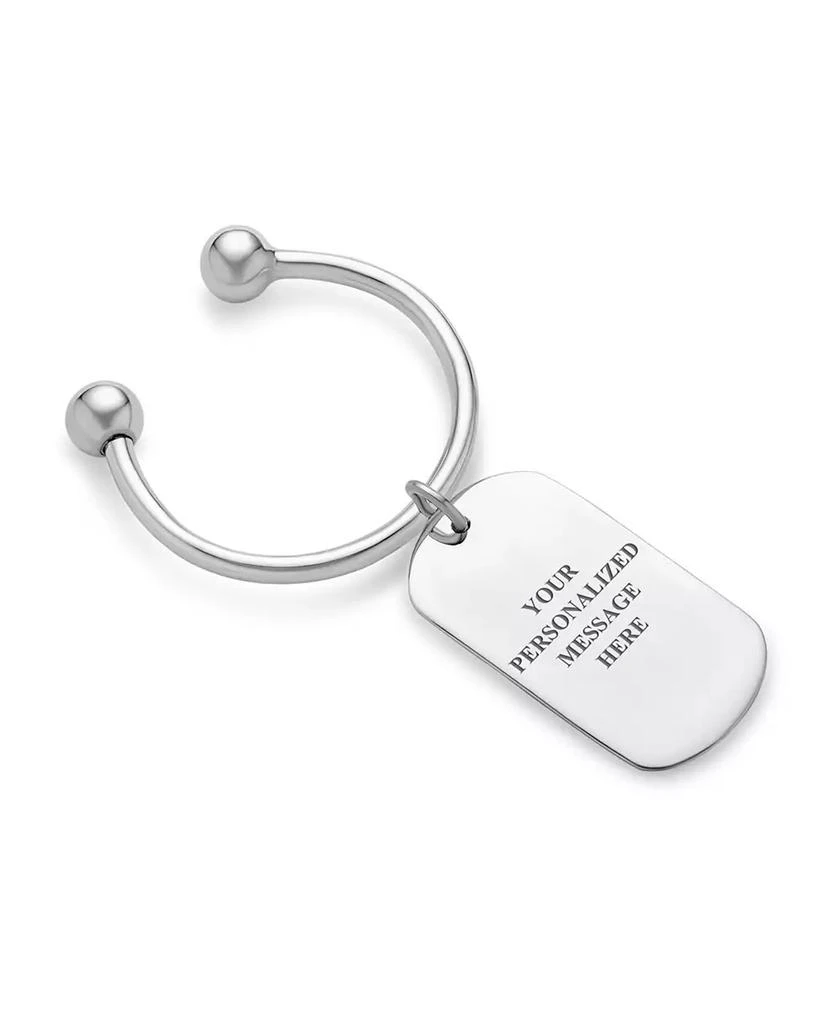Bling Jewelry Dog Tag ID Keychain Horseshoe Key Ring Secure Ball-Screw Tip .925 Sterling Silver 4