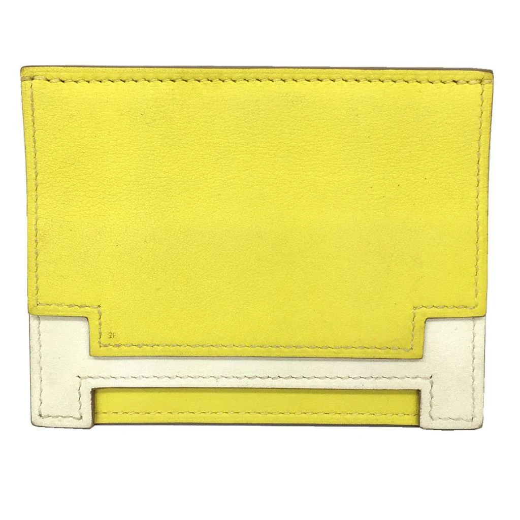 Hermes Lemon yellow Swift Leather Card Case (Pre-Owned)