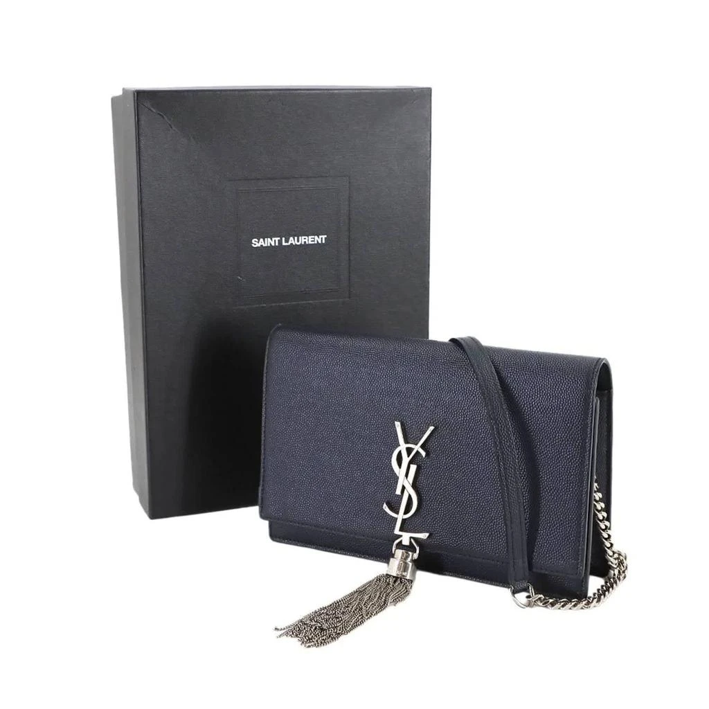 Yves Saint Laurent Leather Chain/Shoulder Wallet (Pre-Owned) 2