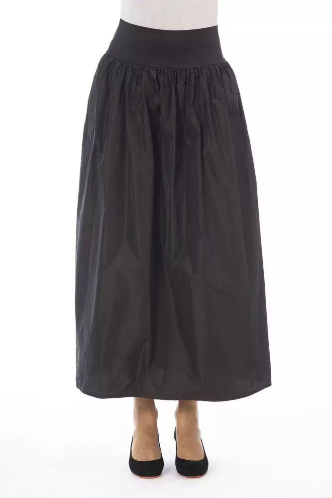 Alpha Studio Alpha Studio Elegant Taffeta High-Waist Skirt with Elastic Women's Band