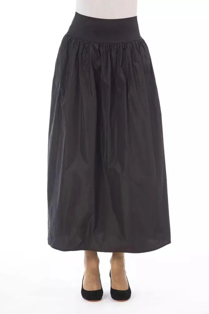 Alpha Studio Alpha Studio Elegant Taffeta High-Waist Skirt with Elastic Women's Band 1