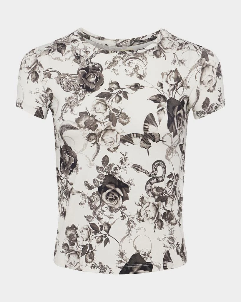 L'Agence Ressi Short-Sleeve Floral Baroque Tee 1