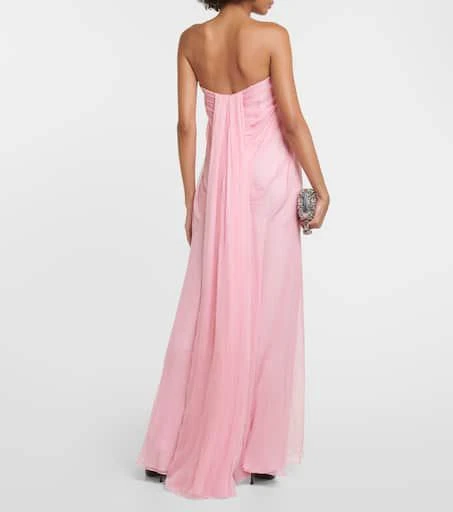 Alexander McQueen Strapless draped silk chiffon gown 3