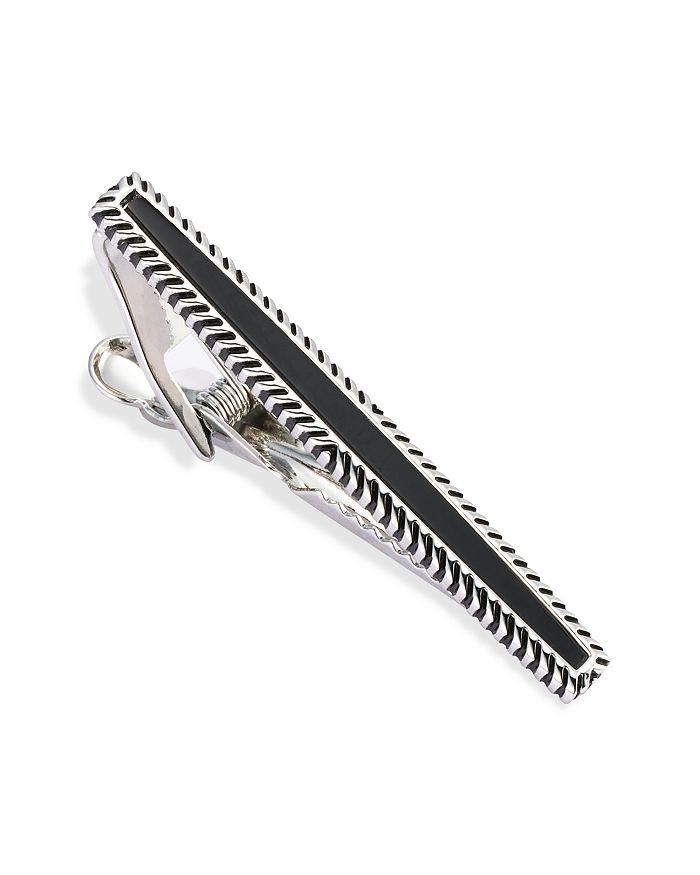 LINK UP Black Obsidian Framed Short Tie Bar