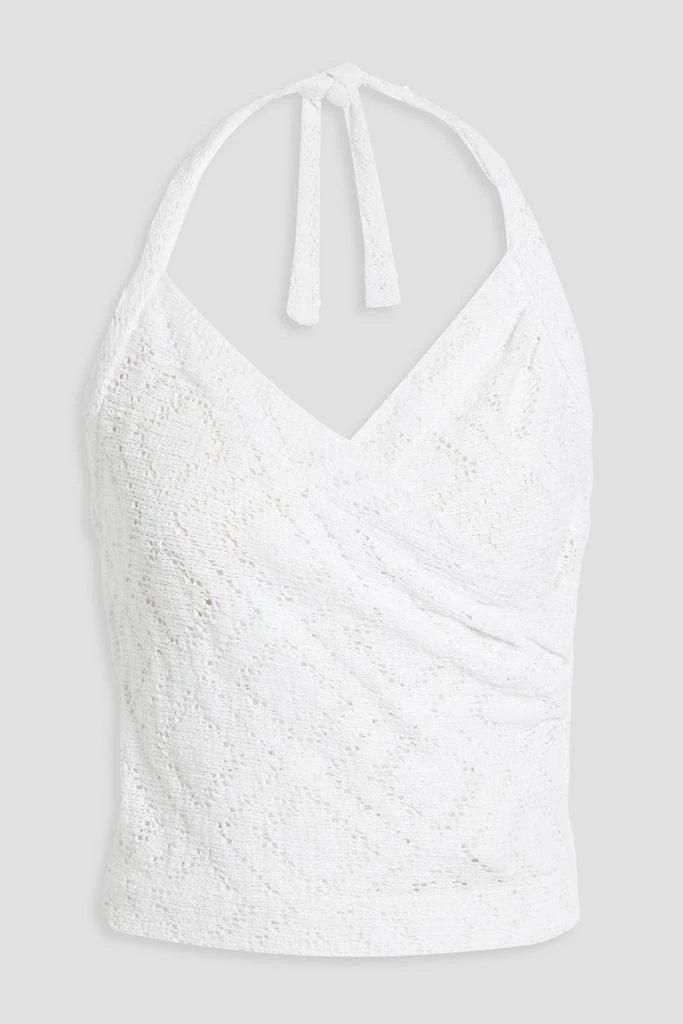 IRO Ualana cropped crocheted cotton-blend halterneck top 1