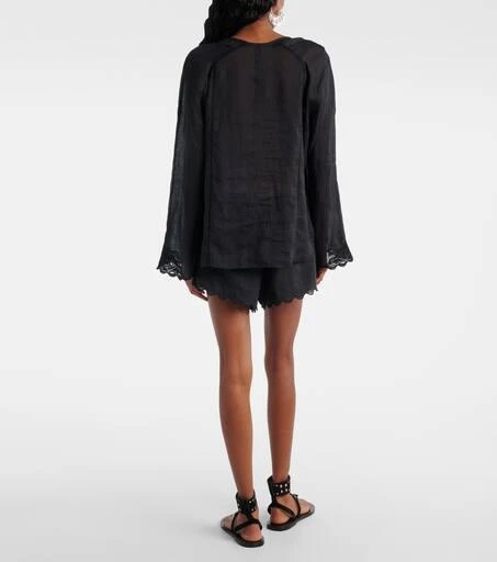 Isabel Marant Luciele embroidered ramie blouse 3